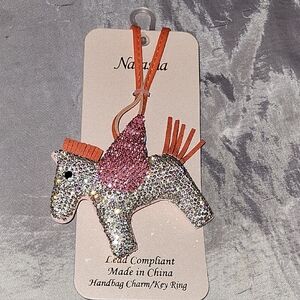 Natasha Unicorn Pegasus Sparkling Bag Charm Key Ring Brand New TL